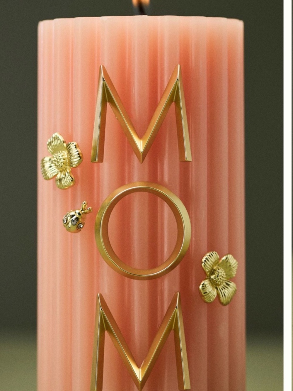 Anthropologie MOM Gold Floral Candle Charms - Picture 2 of 5